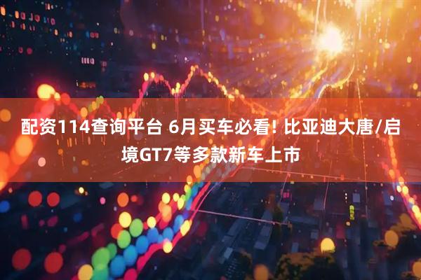 配资114查询平台 6月买车必看! 比亚迪大唐/启境GT7等多款新车上市